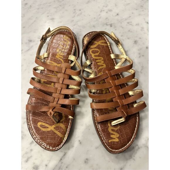 Sam Edelman garland sandals - 9.5 - strappy - flat - leather - brown - Picture 1 of 8
